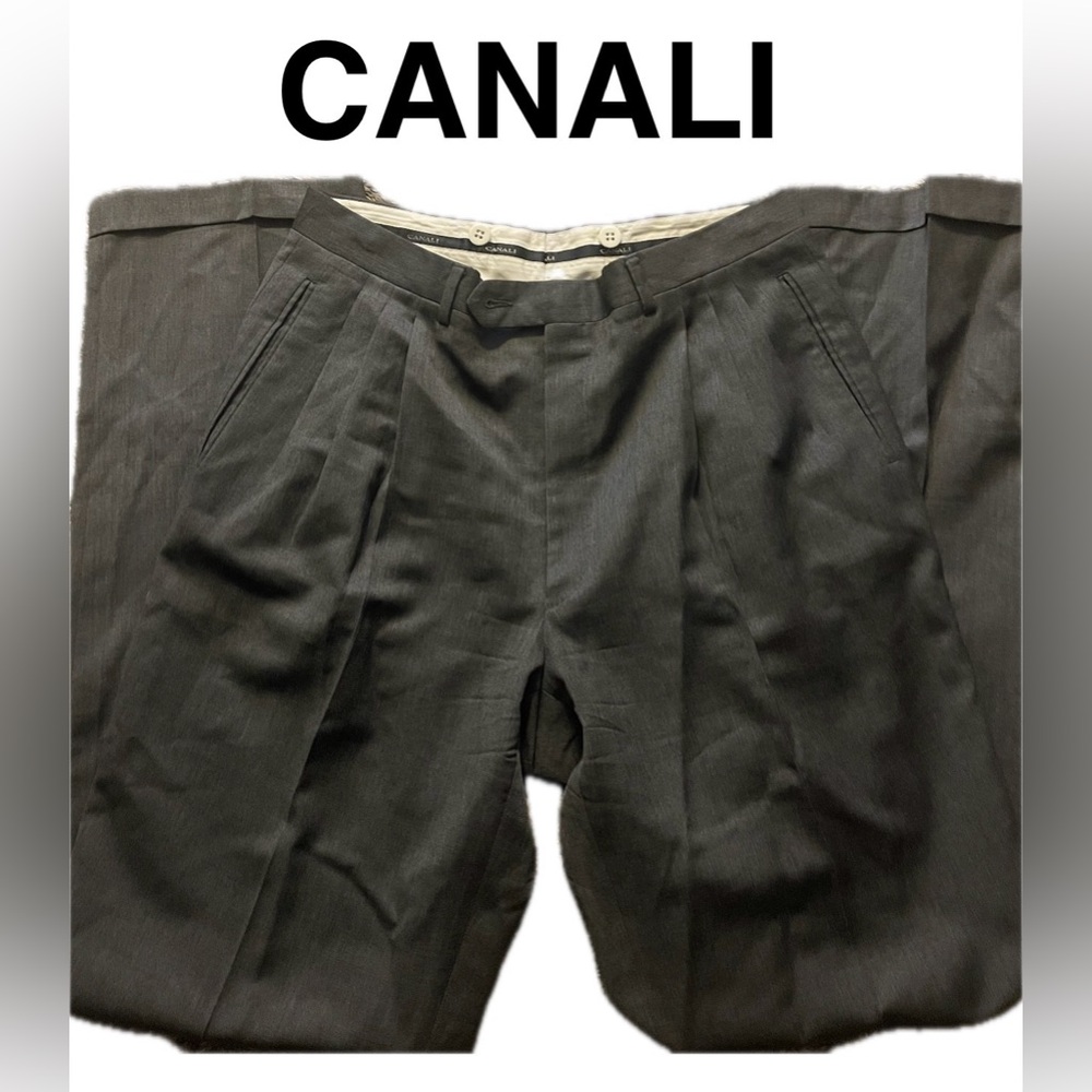 Canali Men's Gray Dress Trousers